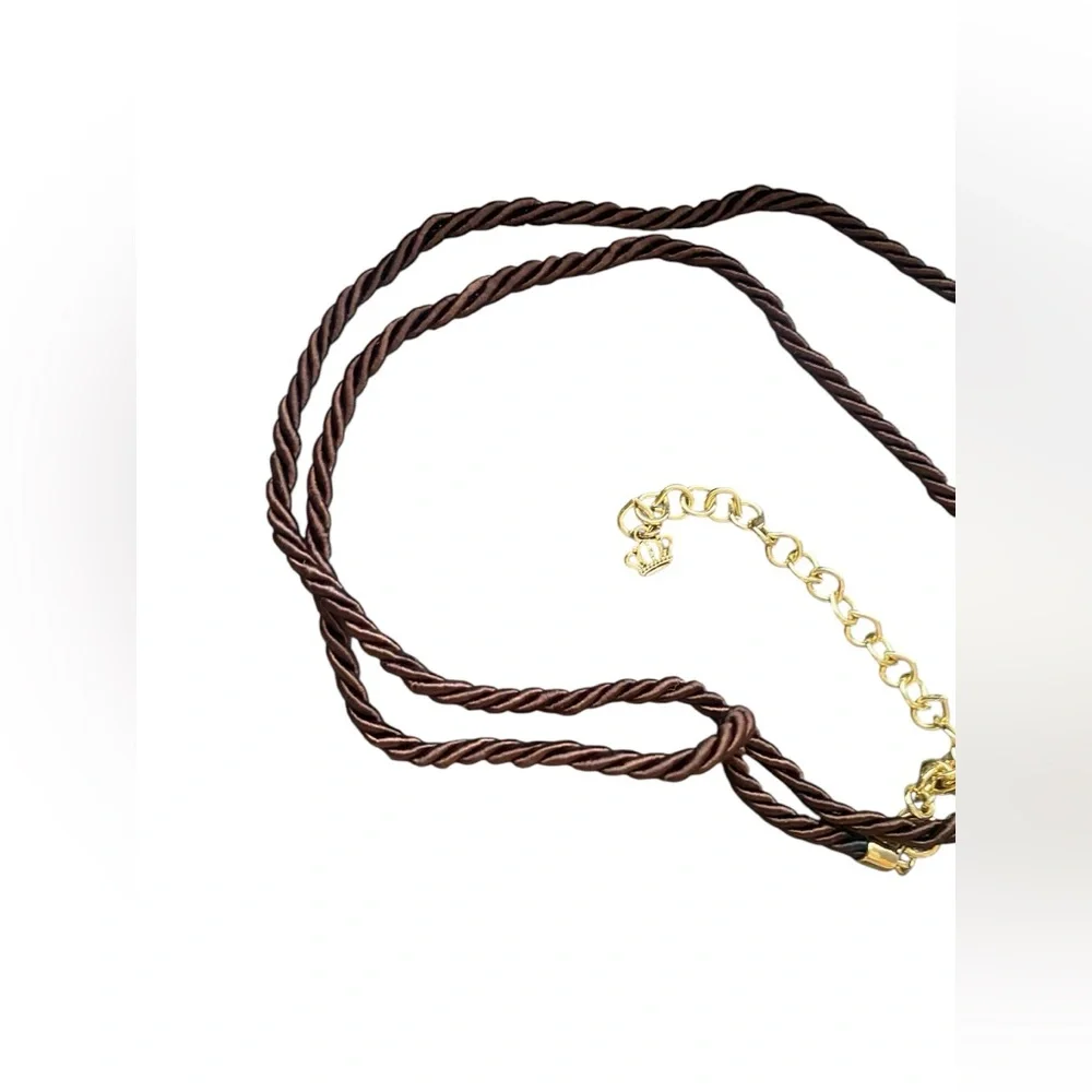 NWT Premier Designs Gold Tone Pendant Corded Necklace